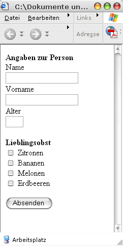 Herk&ouml;mmliches Formular